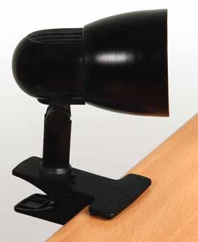 Lampe pince à clipser noire style réflecteur de cinéma de petite taille