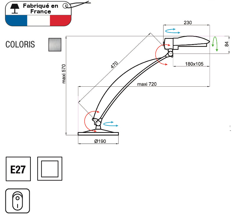 Lampe à clipser sur écran LINE longueur standard - ALUMINOR